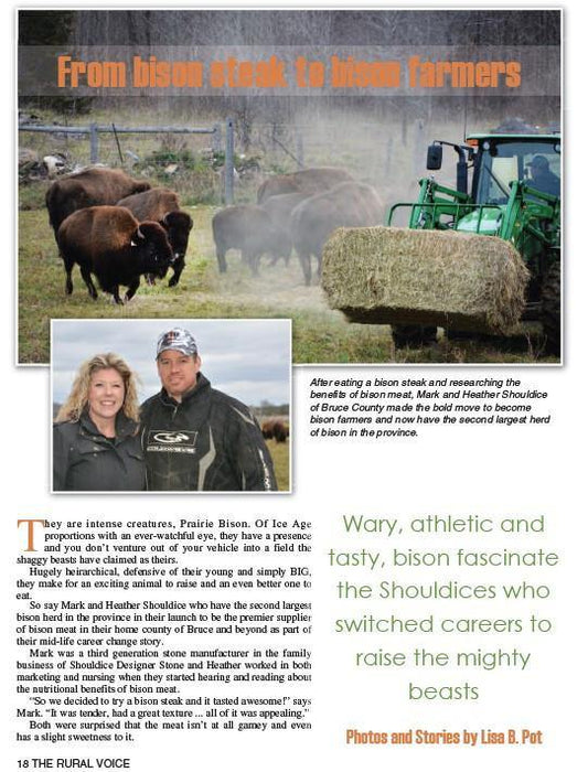 Big Rock Bison Farm Profile in The Rural Voice - Healthy Bison Meat Snack Sticks - BUFF