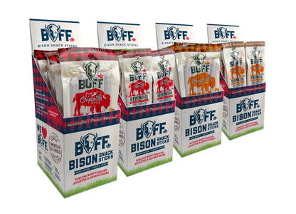Original Flavor Twin Pack - NEW BOX SIZE - Healthy Bison Meat Snack Sticks - BUFF