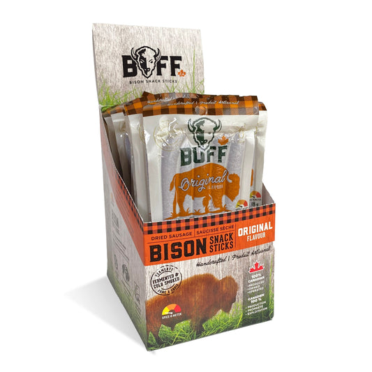 Original Flavor 5-Pack - $9.99 per pack when you buy a box! - Healthy Bison Meat Snack Sticks - BUFF