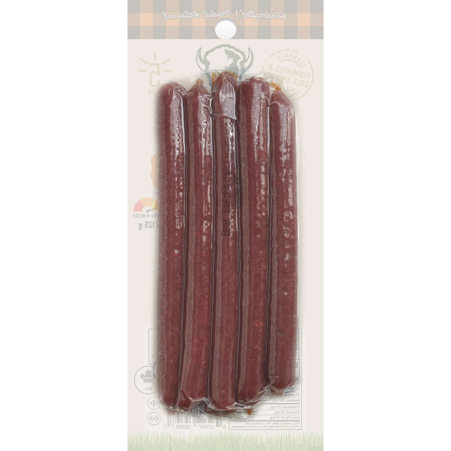 Original Flavor 5-Pack - Healthy Bison Meat Snack Sticks - BUFF