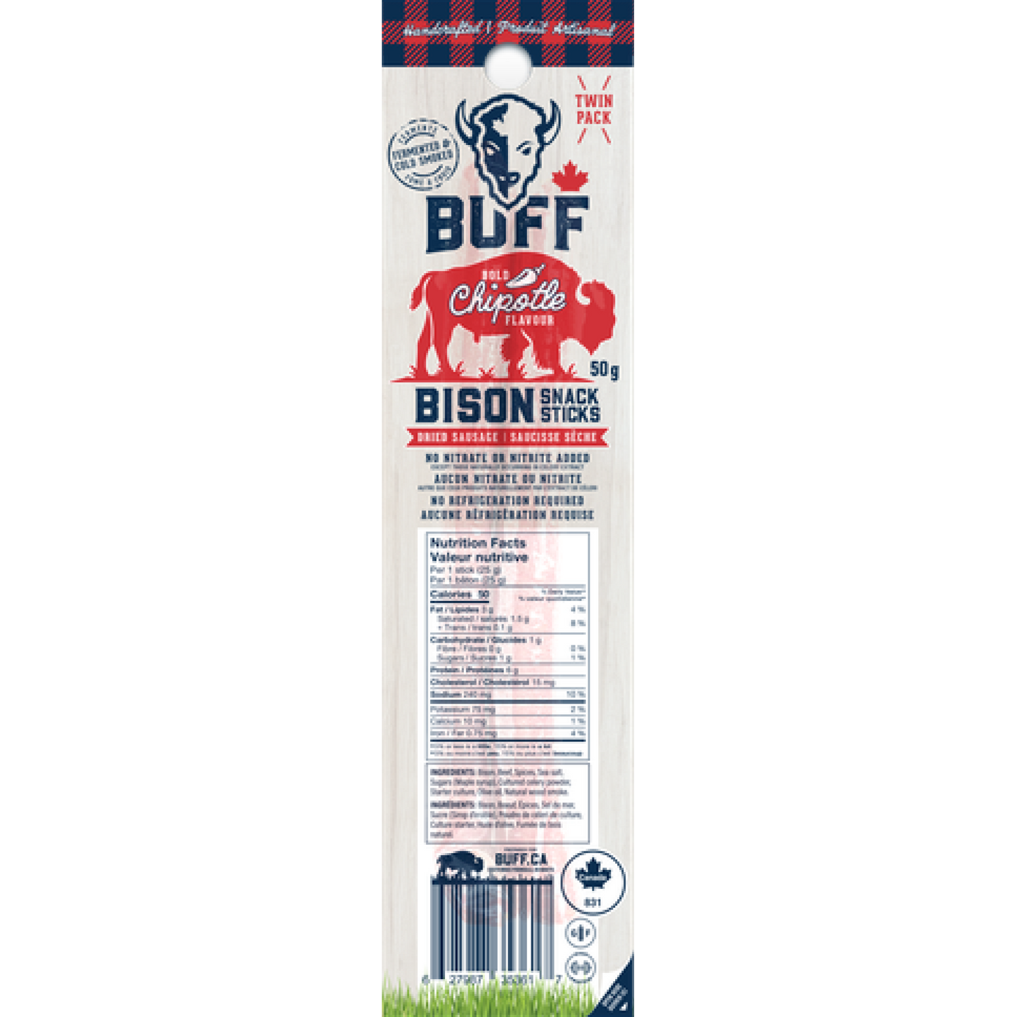 Bold Chipotle Twin Pack - Healthy Bison Meat Snack Sticks - BUFF