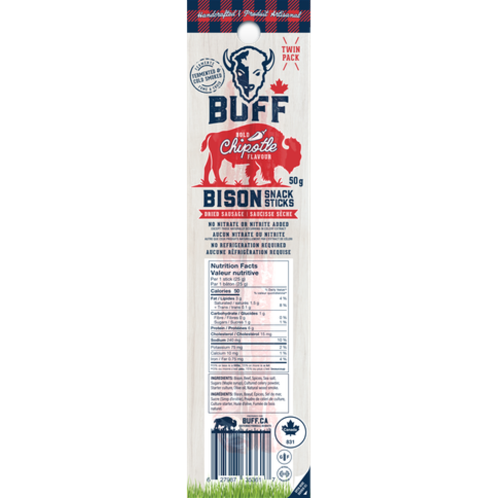 Bold Chipotle Twin Pack - Healthy Bison Meat Snack Sticks - BUFF